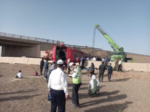 واژگونی اتوبوس